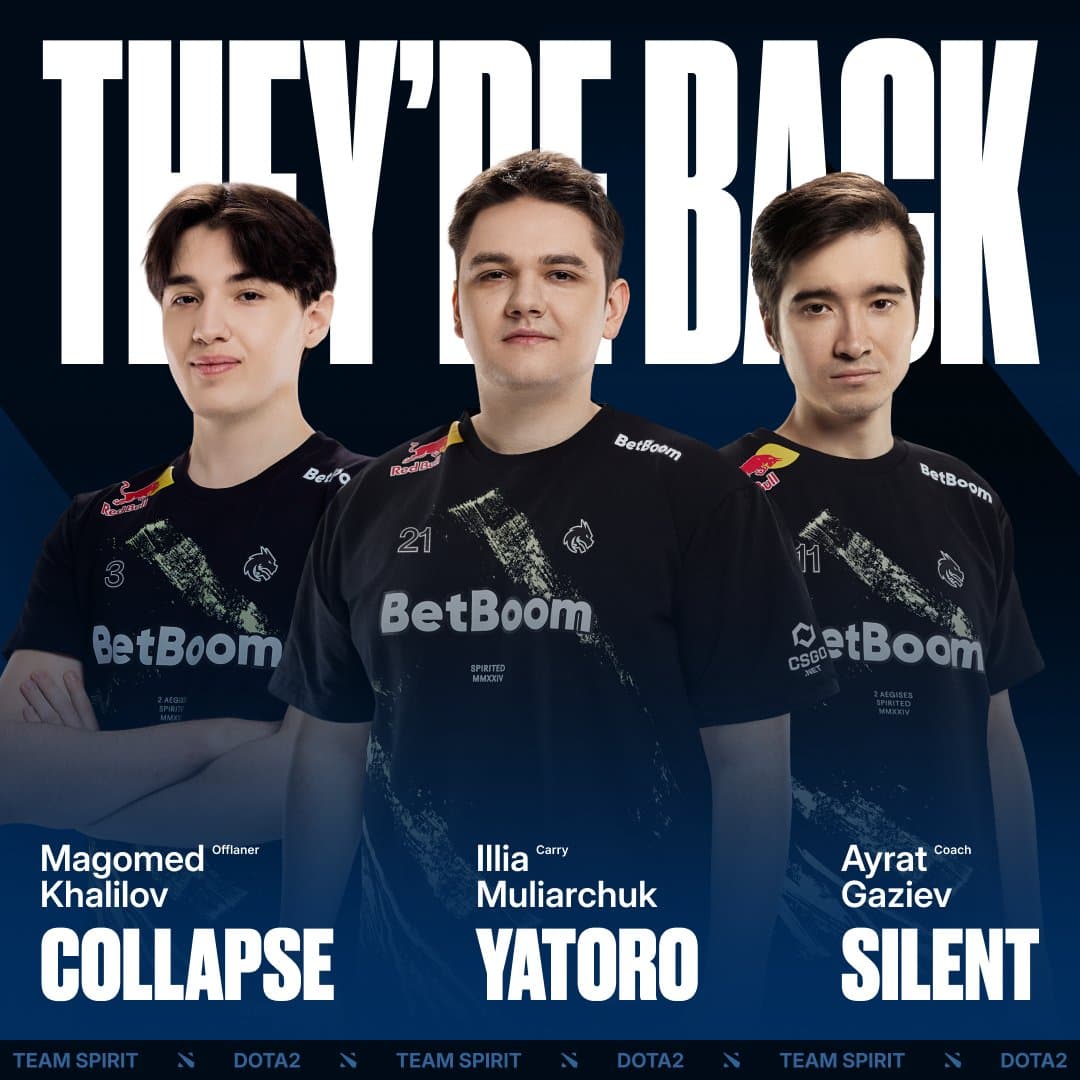 Team Spirit Brings Back Yatoro, Collapse, and Silent