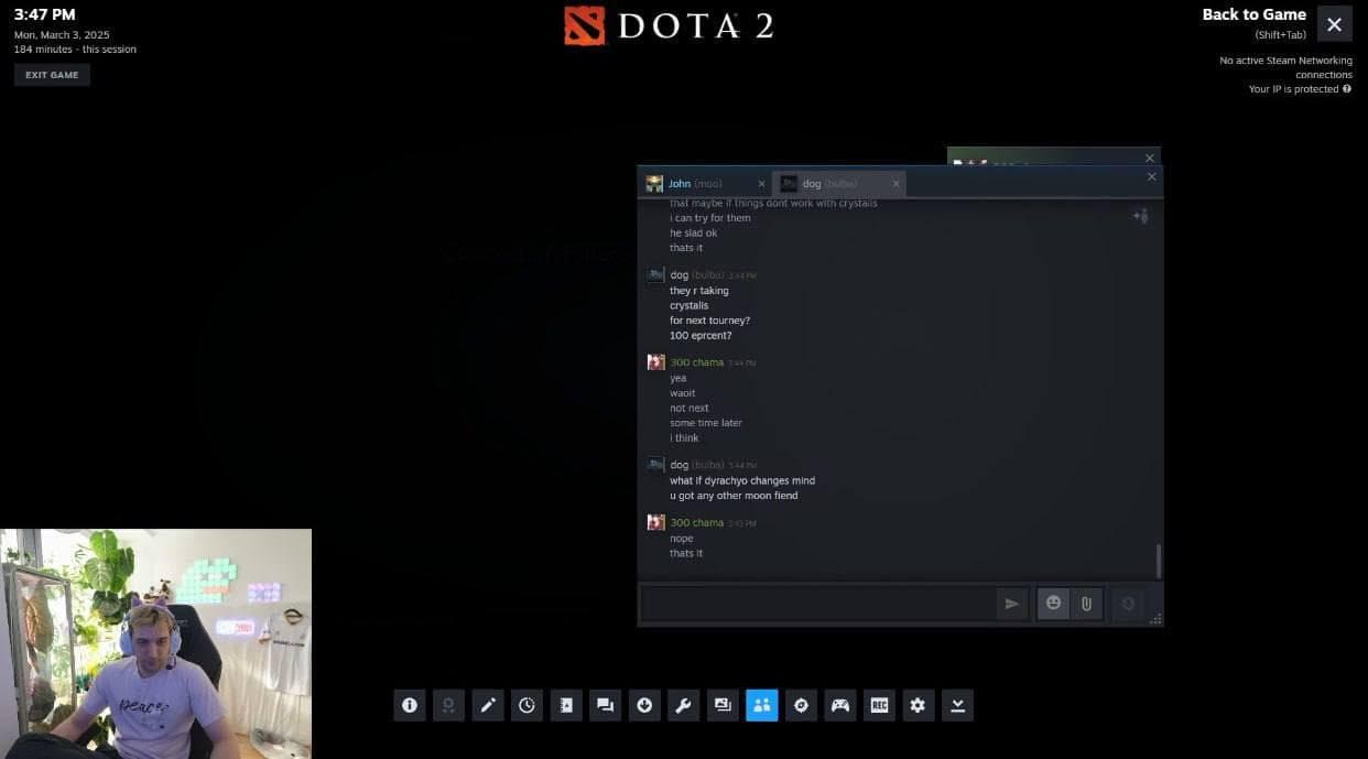 Conversa supostamente vazada sobre dyrachyo e a Tundra Esports.