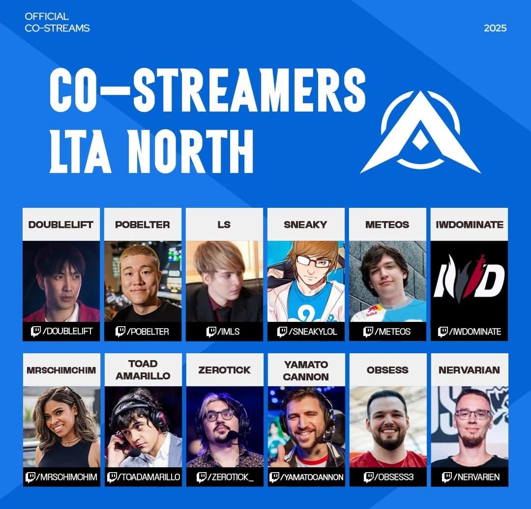 LTA North Split 2 co-streamers 2025