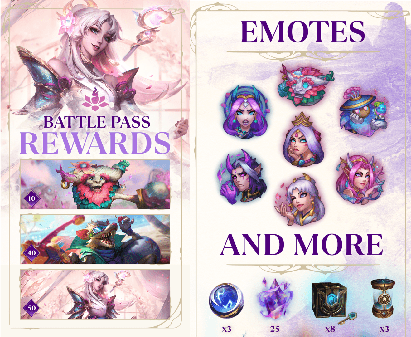 League Of Legends Season 2 Spirit Blosson Act 1 Batte Pass Rewards