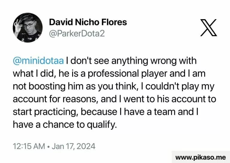 Parker Dota 2 statement