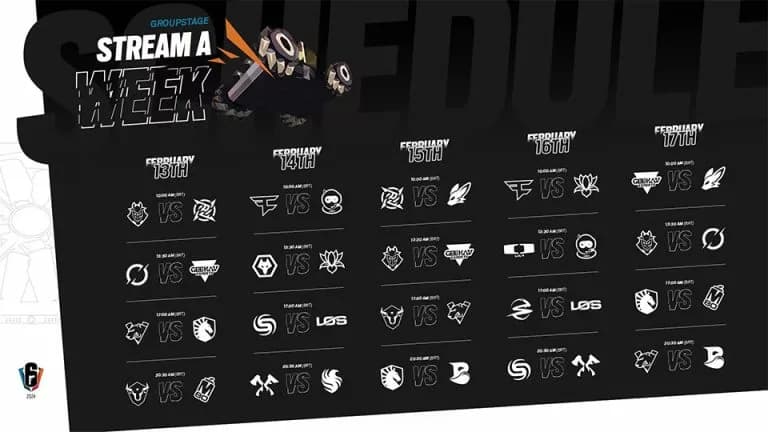 Six Invitational 2024 Group Stage Schedule Stream A