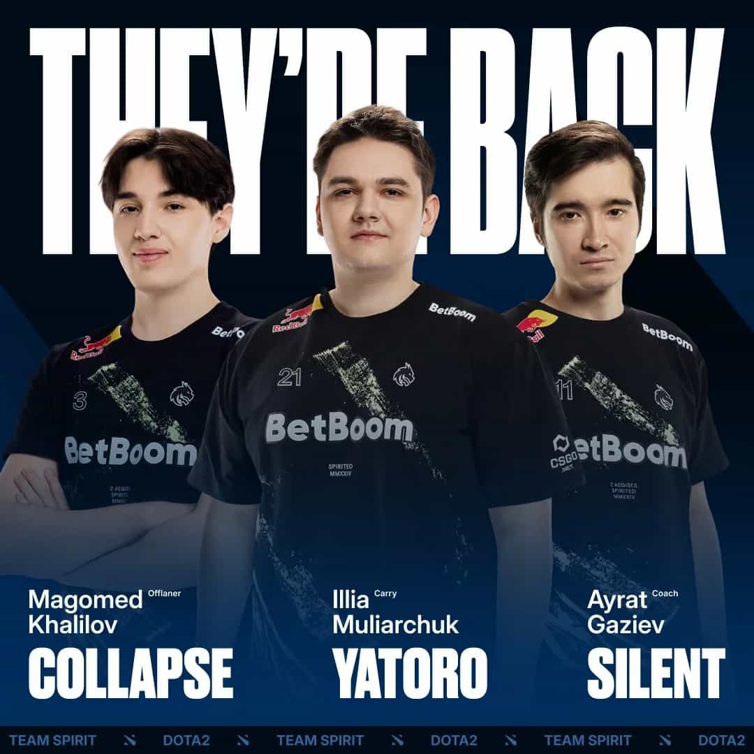 Team Spirit Brings Back Yatoro, Collapse, and Silent