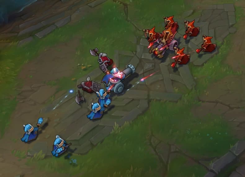 Minions clashing on Summoner's Rift
