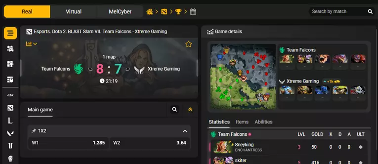 Melbet esports live